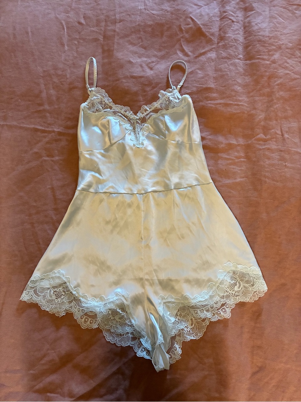 Skims lace satin teddy romper